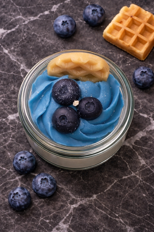 La bougie gourmande mini délice - Gaufres aux bleuets