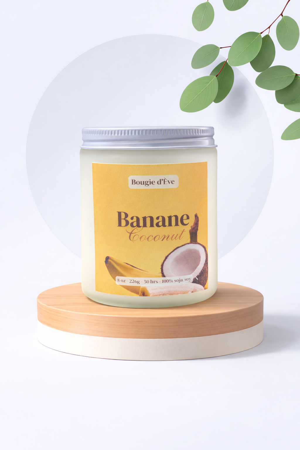 Bougie de soja 8 oz - Banane coconut