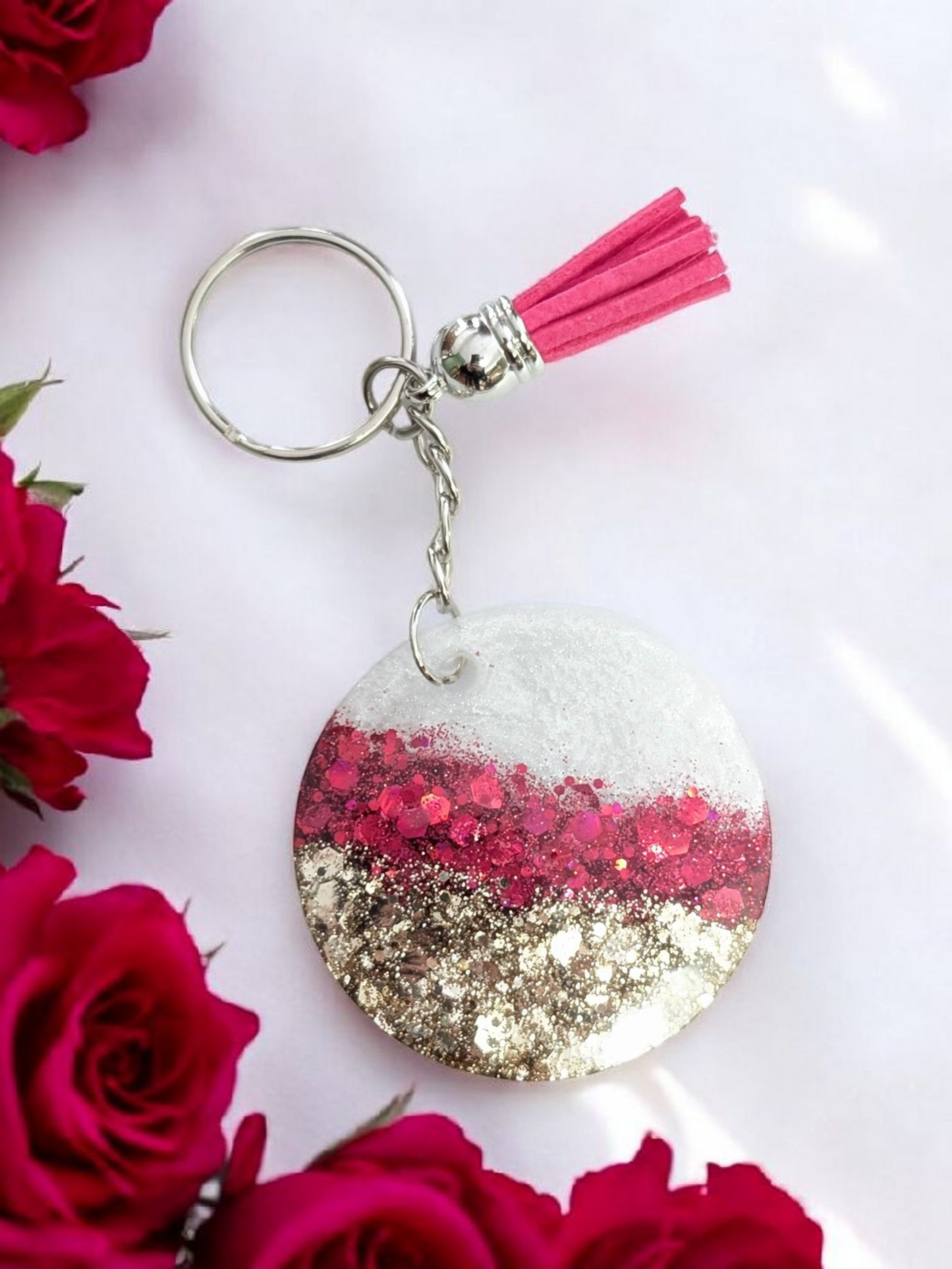 Porte-clés - Paillettes tricolore